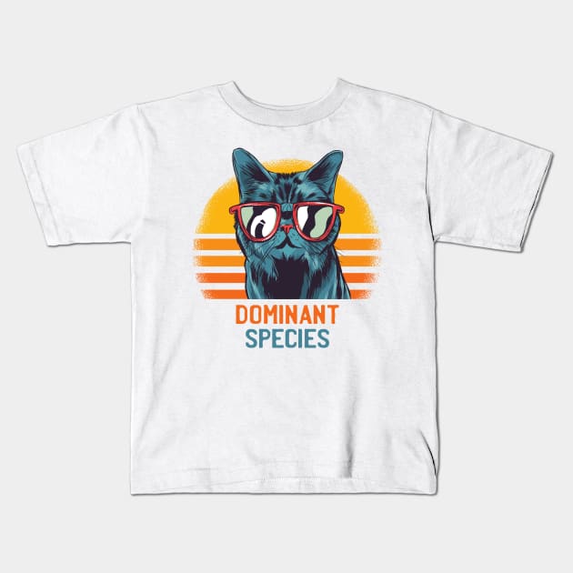 funny cat – Dominant species (light) Kids T-Shirt by LiveForever